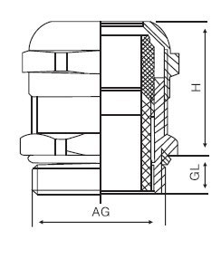 Double-Locked Cable Gland Supplier_Brass Cable Gland drawing